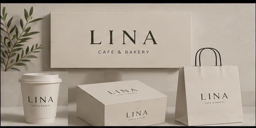 Lina Café & Bakery — branding and packaging