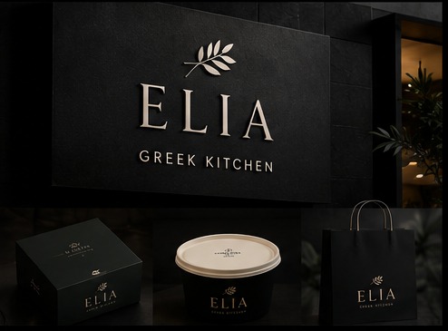 Elia Greek Kitchen — branding and packaging